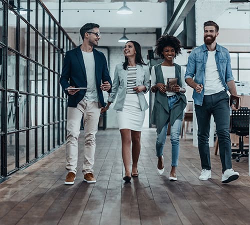 Young career people in a modern working enviroment